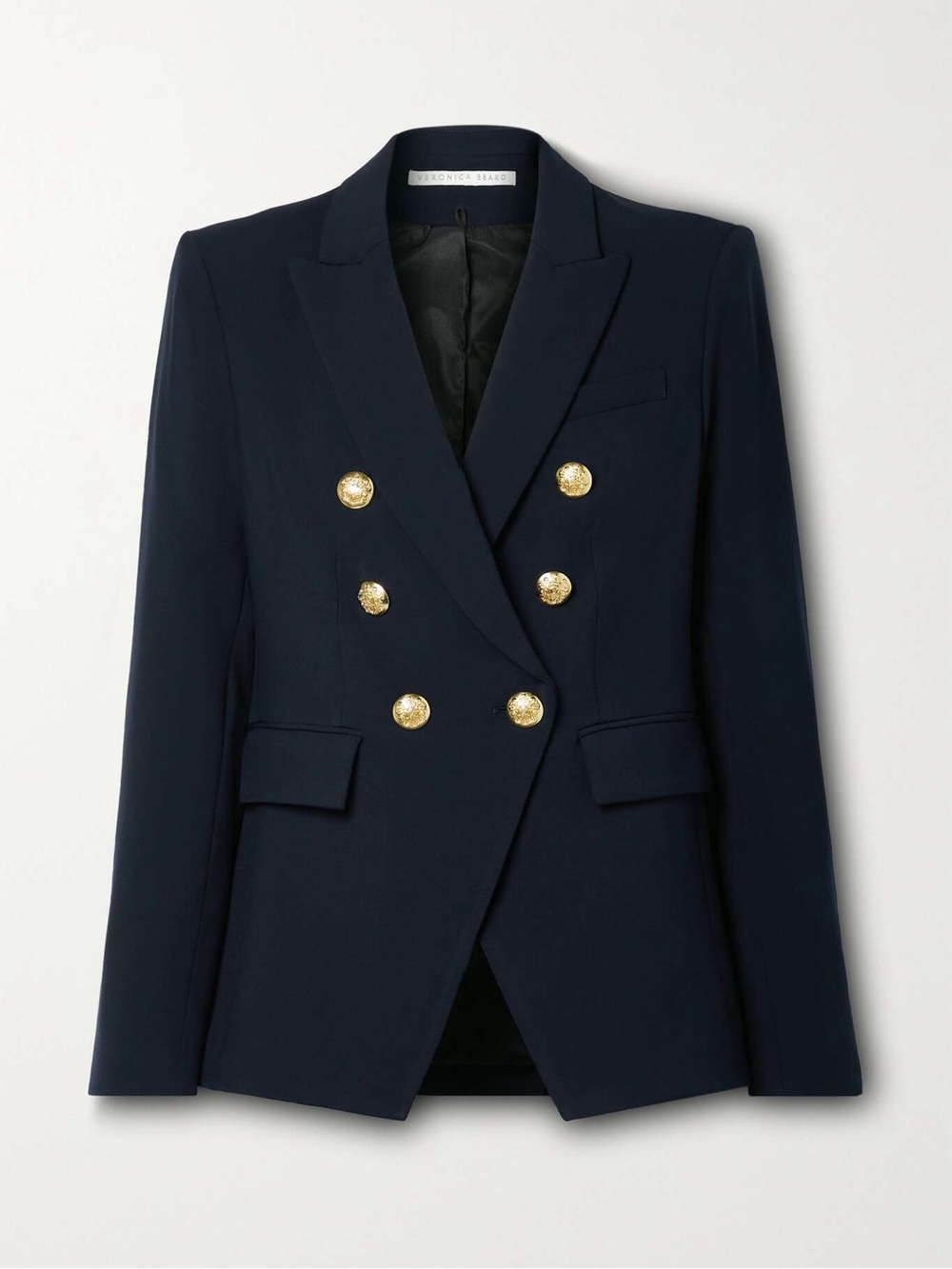 Veronica Beard Miller Dickey Jacket Blazer Navy Blue with Gold Buttons Size 00 - Picture 11 of 14